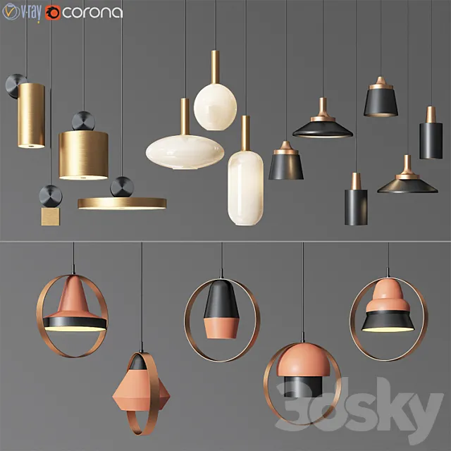 4 Celing Light Collection 01 3DModel