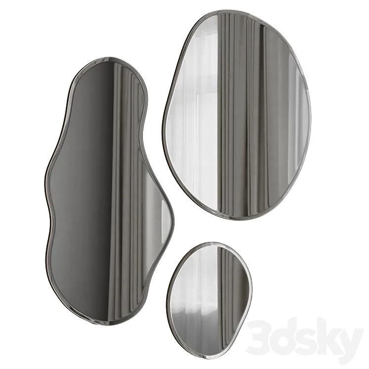 4 compositions of Pond Mirrors 3D Model Free