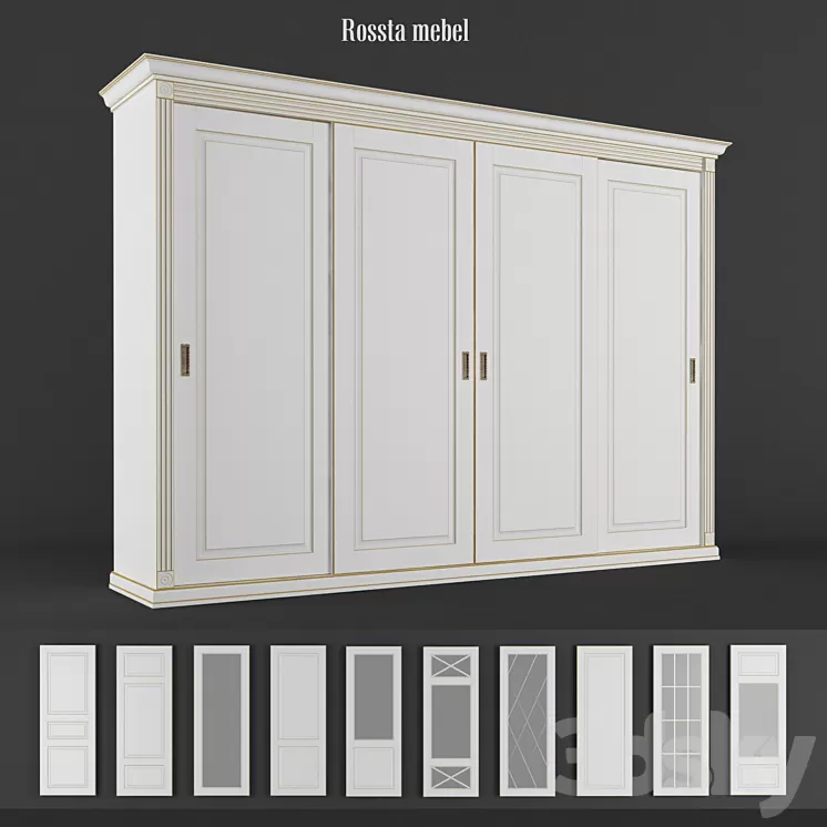 4-door wardrobe. Rossta furniture. 3D Model