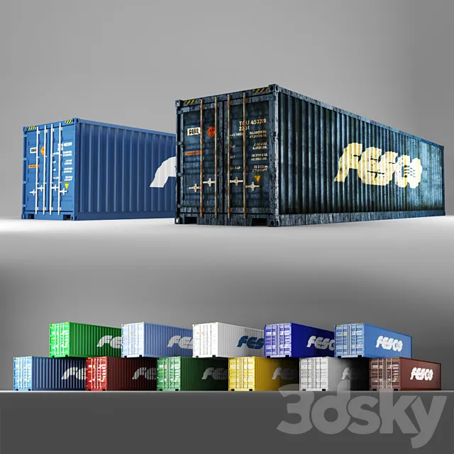 40 ft shipping container Fesco 3DModel