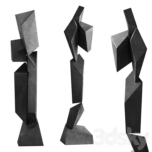 408 interior sculptures 15 minimalistic abstract modern angular artwork 01 3D Model