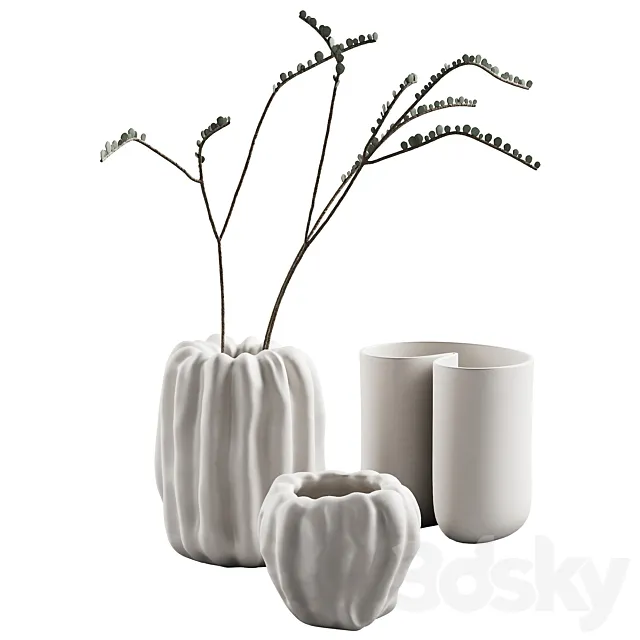 412 decorative vases and pots 07 deformed folded relief vase 06 Free Download