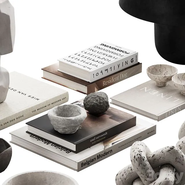 425 decorative set 042 neutral scandi accessories 01 3D Model