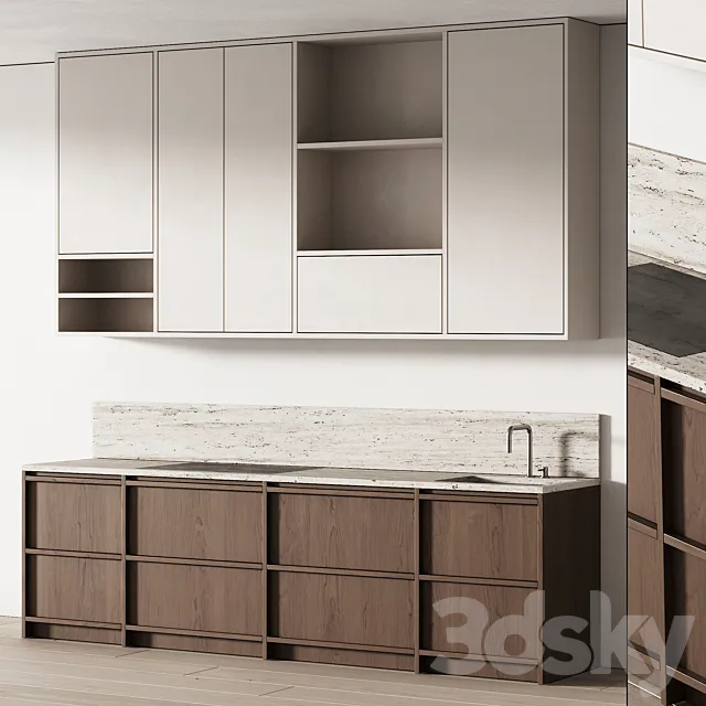 451 modern kitchen 16 mini kitchen 03 nordic japandi 3D Model