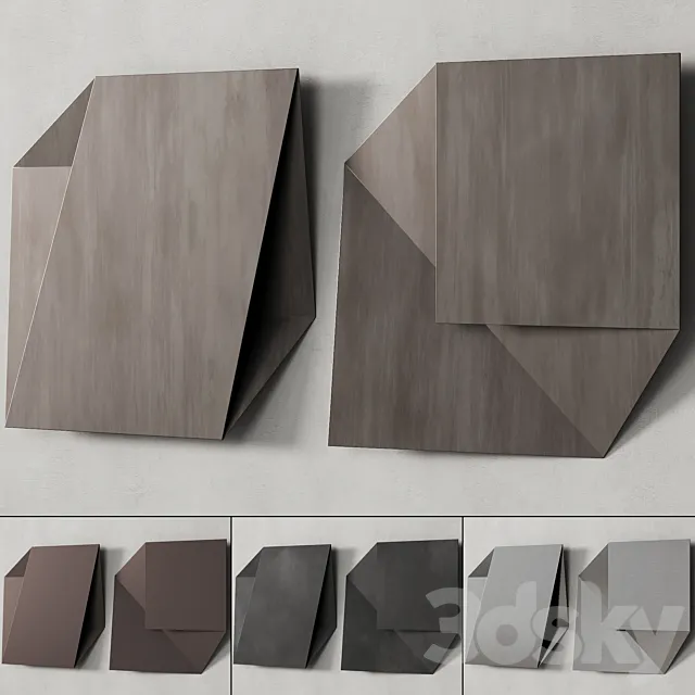 456 decorative wall art 22 minimal metal artworks by Heiner Thiel P02 3D Model