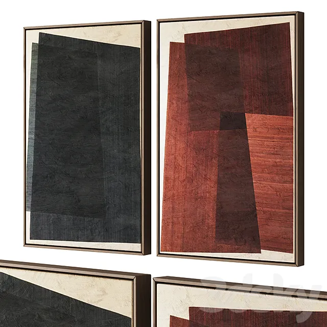 458 frame artwork 12 modern painting art 04 3D Model