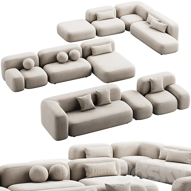 476 modular sofa ribbl by divan.ru 3 options part 2 3D Model