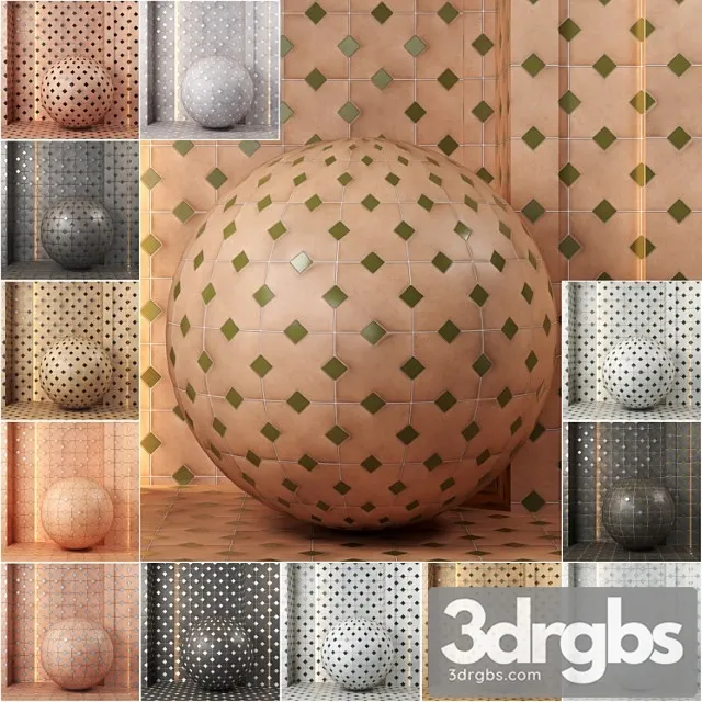 4k 13 Color Equipe Kasbah Ceramics Set 01 Seamless Pbr 3D Model Free