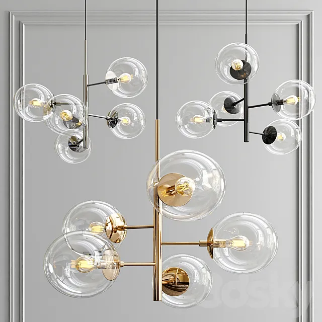 5 Globe Pendant Light 3D Model