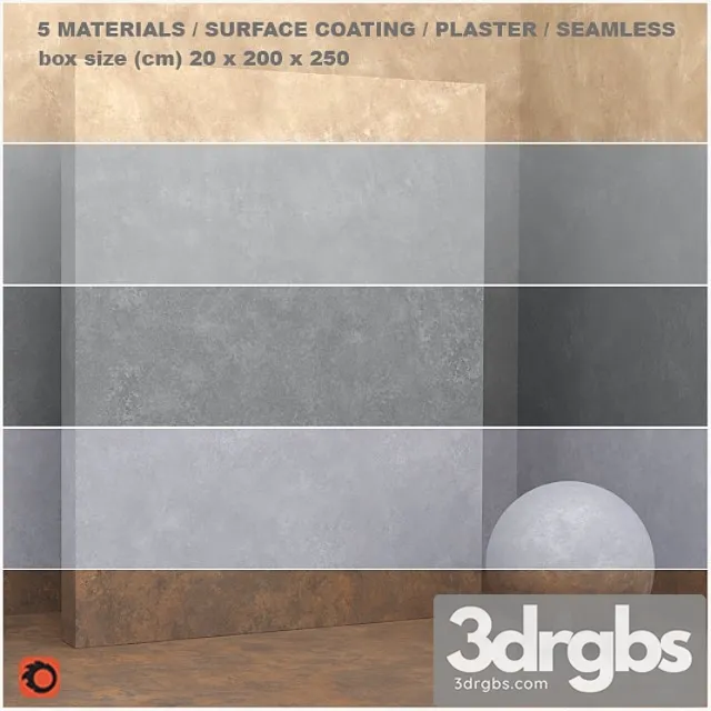 5 materials (seamless) - stone plaster - set 19 3D Model Free
