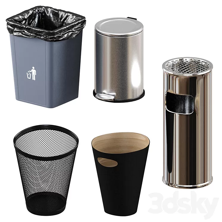 5 trash bin (low poly)