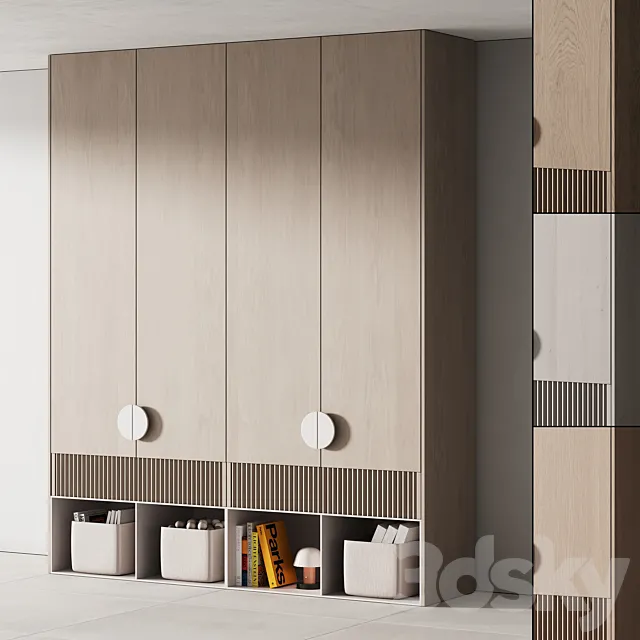 503 furniture for children 06 cupboard with toys and decor in 4 options 3D Model