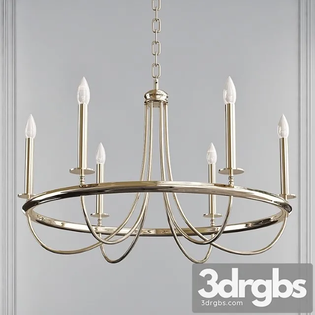 6 Light Candle Style Classic Traditional Chandelier 3D Model Free