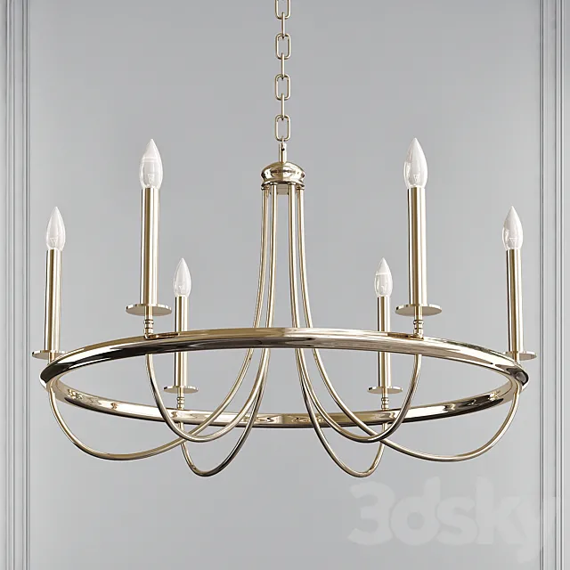 6 - Light Candle Style Classic Traditional Chandelier 3D Model