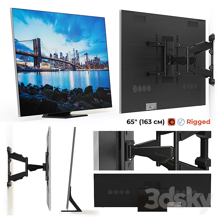 “65”” LED TV Samsung QE65Q950TSUXEN” 3D Model Free Download