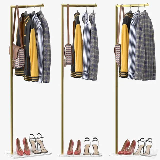 67 Free Standing Metal Coat 3D Model