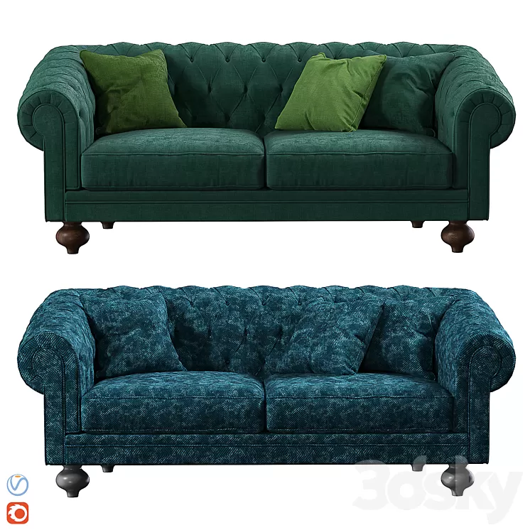 6702 - Collage chester-2seat 3D Model