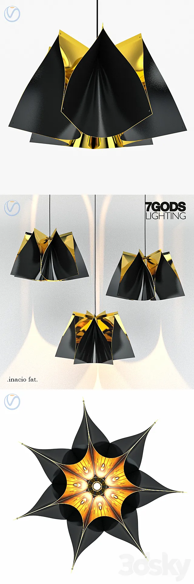 7 Gods Lighting Inacio Fat Black 3D Model