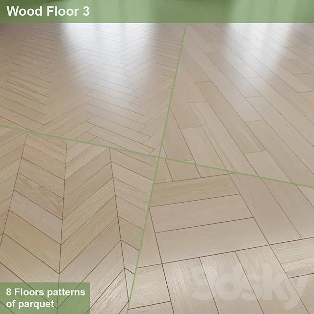 8 parquet layout options # 2 | Oak "Winter's Tale" 3DModel