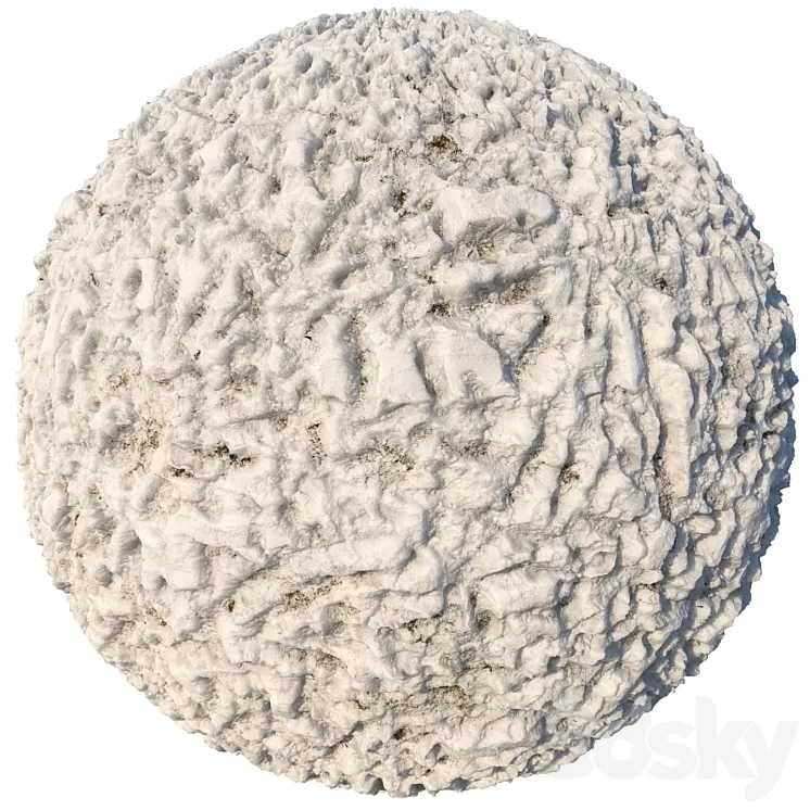 8k seamless snow square material 02 3D Model