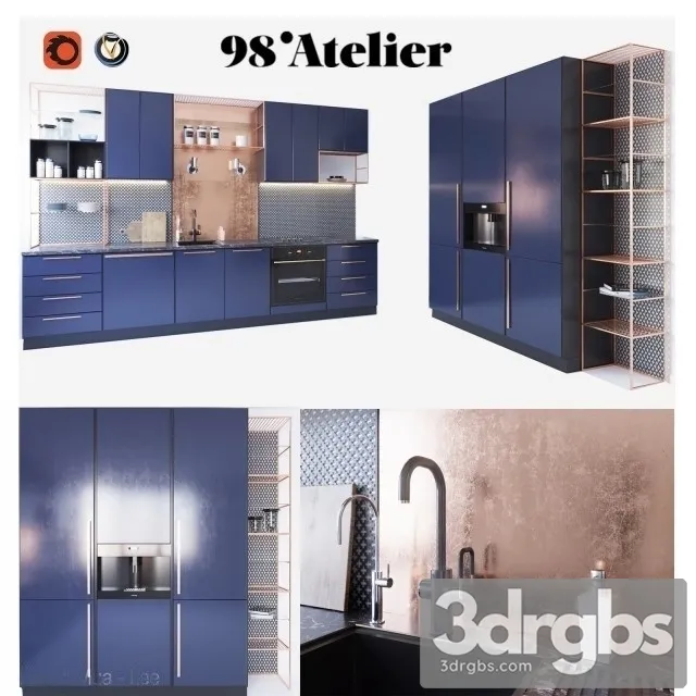 98 Atelier Kitchen 3D Model Free