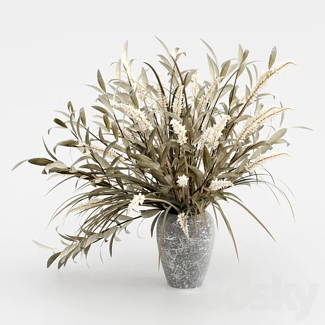 A bouquet of dried flowers. 3D Model