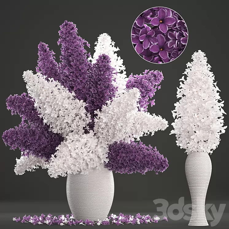 A bouquet of flowers 80. White lilac vase decor table decoration eco design natural decor 3D Model