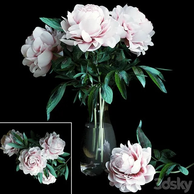 A bouquet of flowers in a vase 16 3D Model