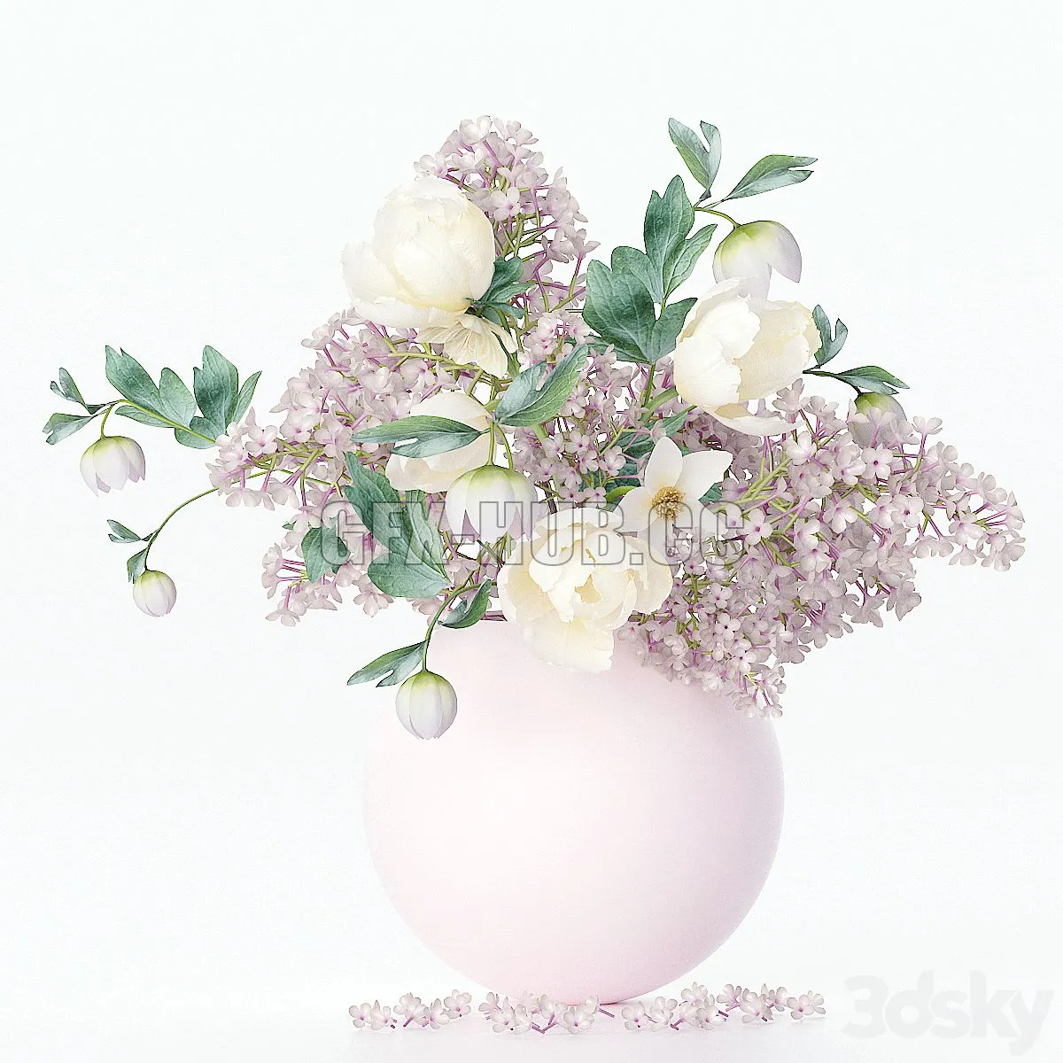 A bouquet of flowers in a vase 31 3D Model