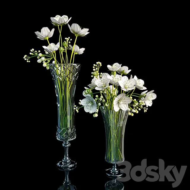 a bouquet of white flowers 3DModel