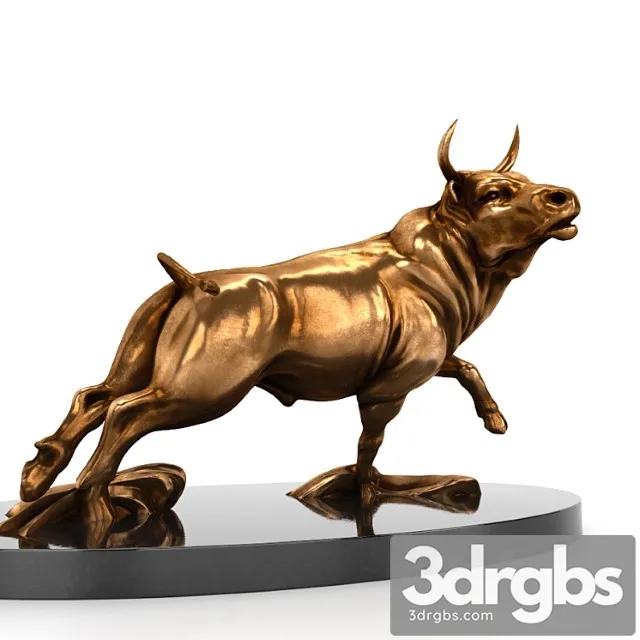 A bronze statue of a bull 3D Model Free