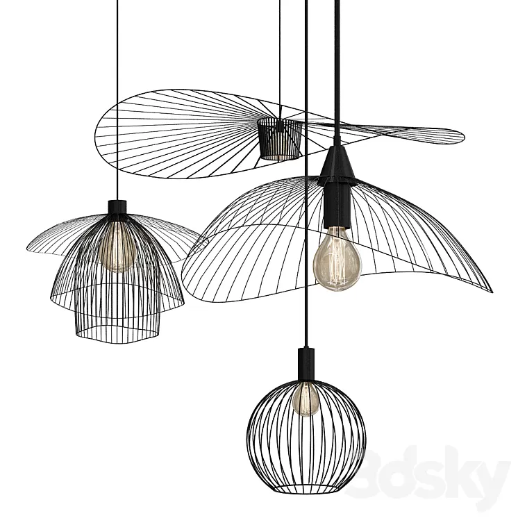 A Bunch of Chandeliers 3D Model