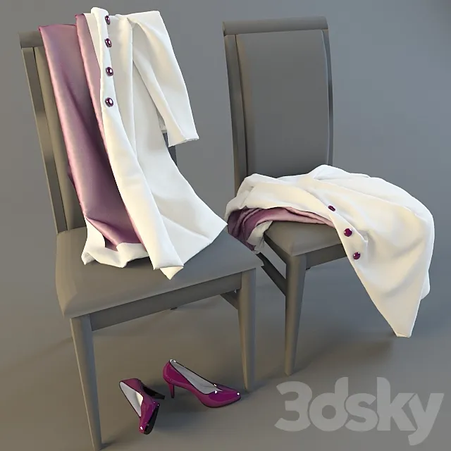 a coat on a Chair 3D Model