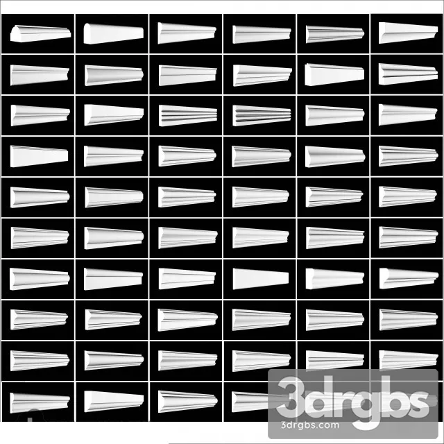 A Collection Linear Molding 3D Model Free
