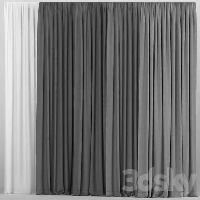 A collection of curtains with tulle. Free Download