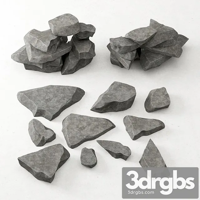A Collection Of Rock For Decoration 1 3D Model Free