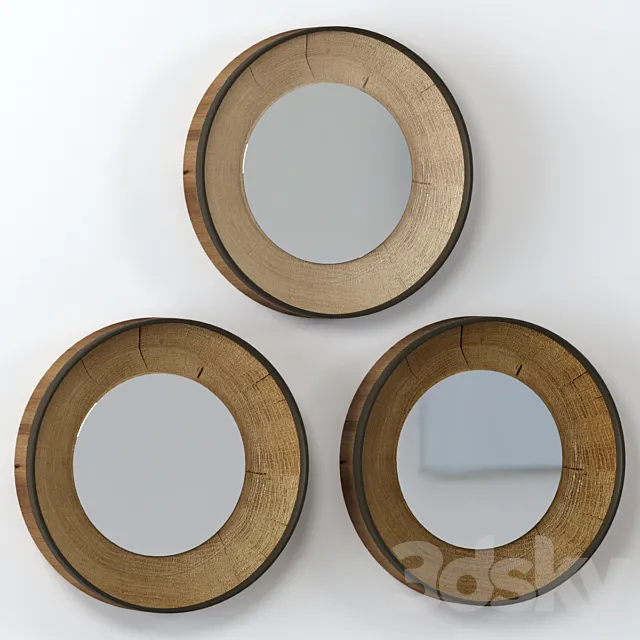A collection of round slab mirrors. 3D Model