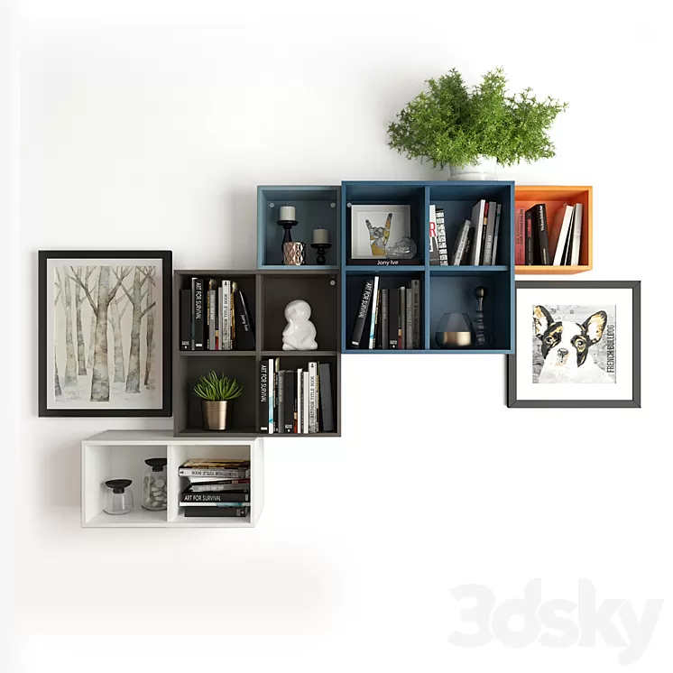 A combination of wall cabinets Ikea. 3D Model