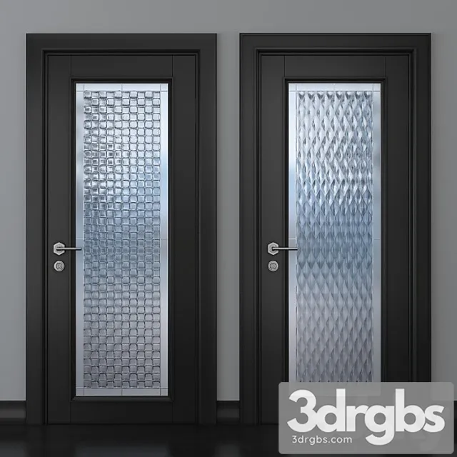 A door with a stained glass window 1 3D Model Free