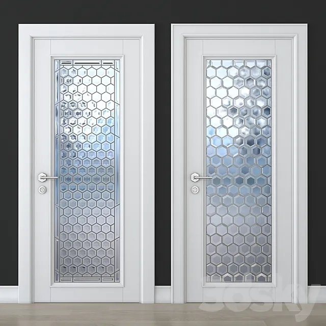 A door with a stained-glass window 3DModel
