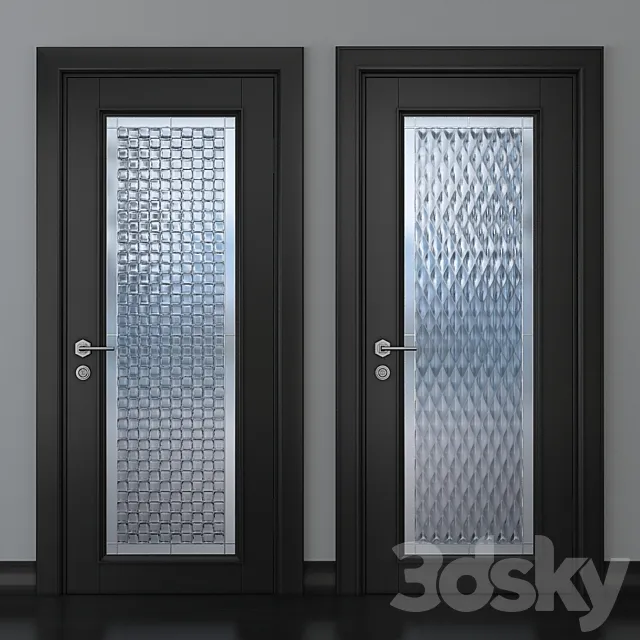 A door with a stained-glass window 3DModel