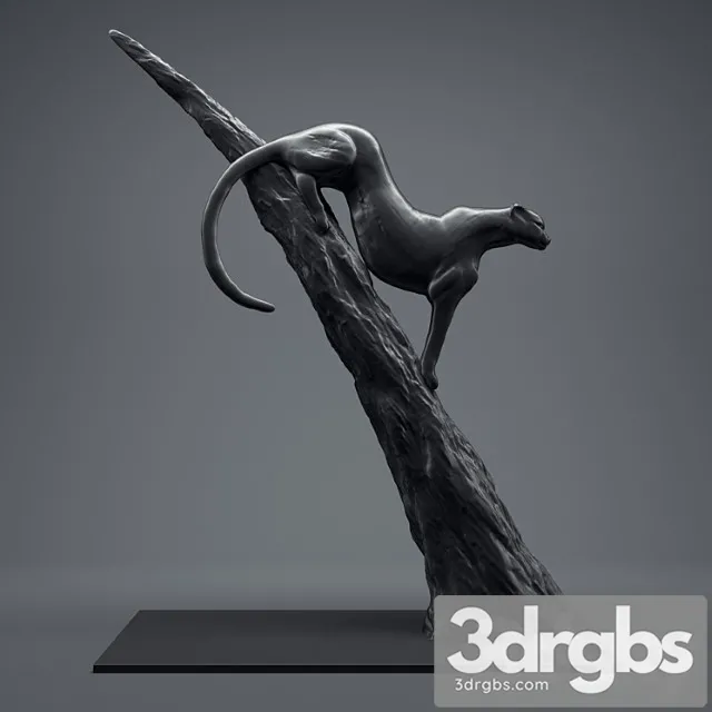 A figurine of a cheetah 3D Model Free
