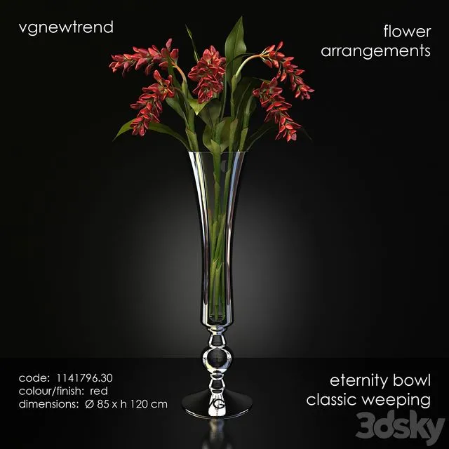 A flower in a vase vgnewtrend flower arrangements eternity bowl classic weeping 3D Model
