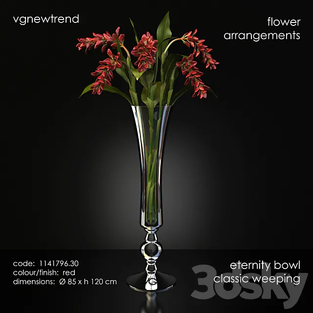 A flower in a vase vgnewtrend flower arrangements eternity bowl classic weeping 3D Model