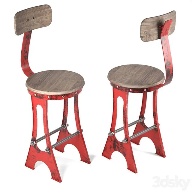 A Frame Bar Stool 3D Model