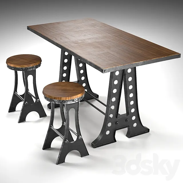 A Frame dining table 3DModel