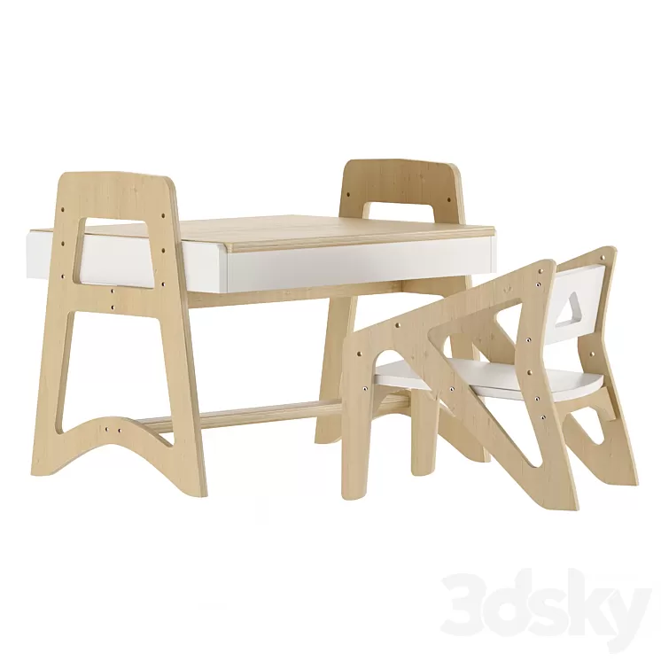 A growing set of children's furniture 3D Model