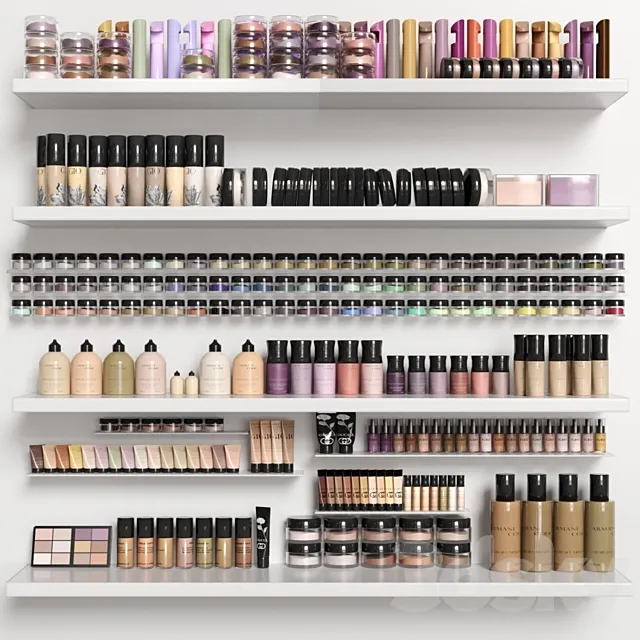 A large set of cosmetics for beauty salons. Makeup 3DModel