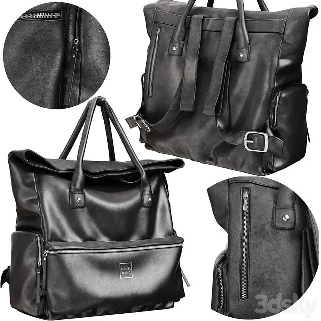 A leather backpack 3D Model