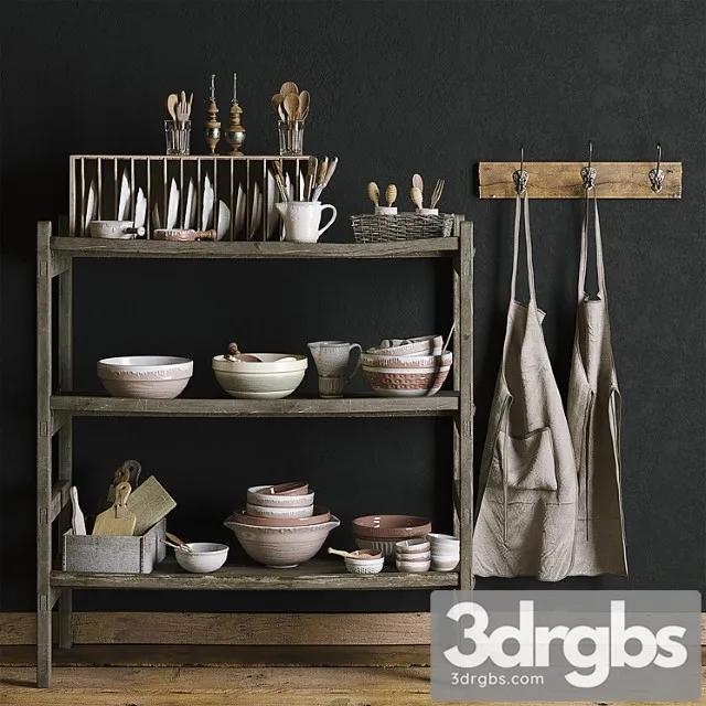 A rack of a pottery workshop. 3D Model Free